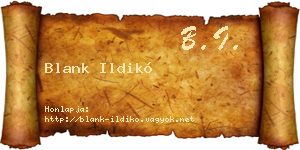 Blank Ildikó névjegykártya