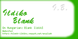 ildiko blank business card